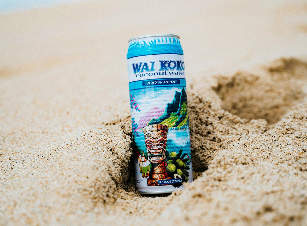 Wai Koko coconut water in a gym bag for hydration