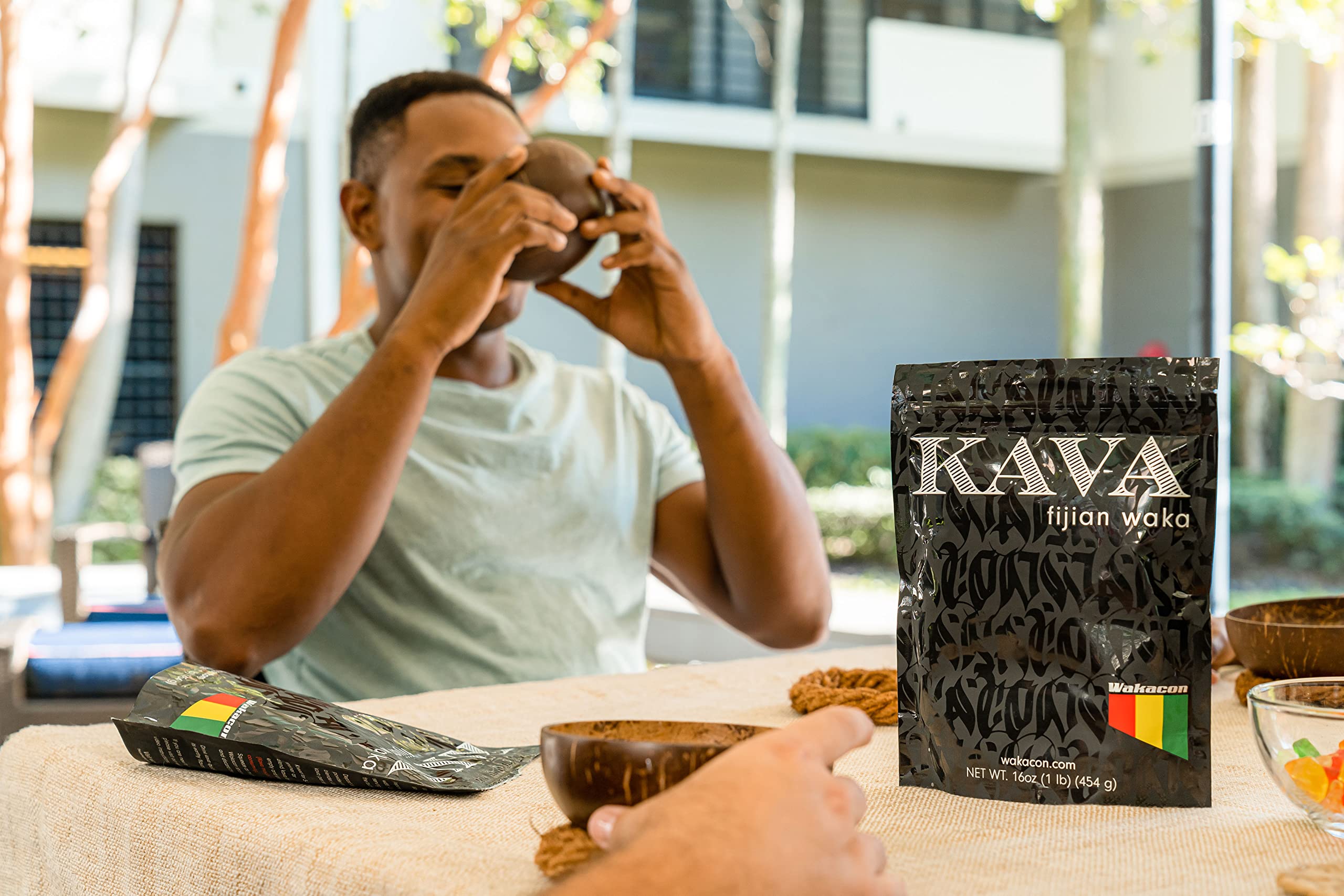Wakacon Kava Kava root powder jar on shelf