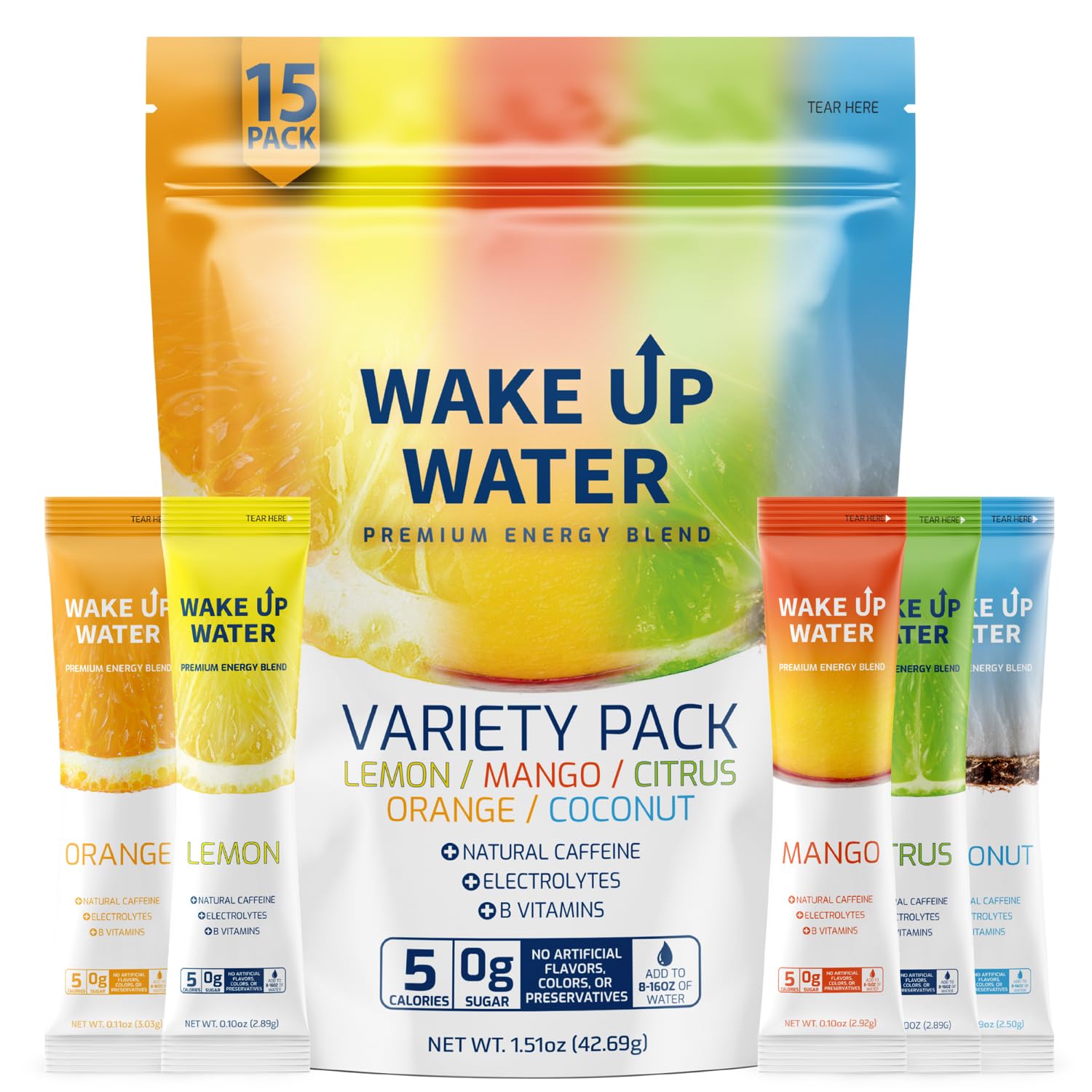 Wake Up Water travel-tube: convenient sachets for on-the-go use.