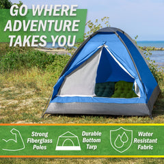 Removable rain fly protects from unexpected showers during outdoor adventures.
