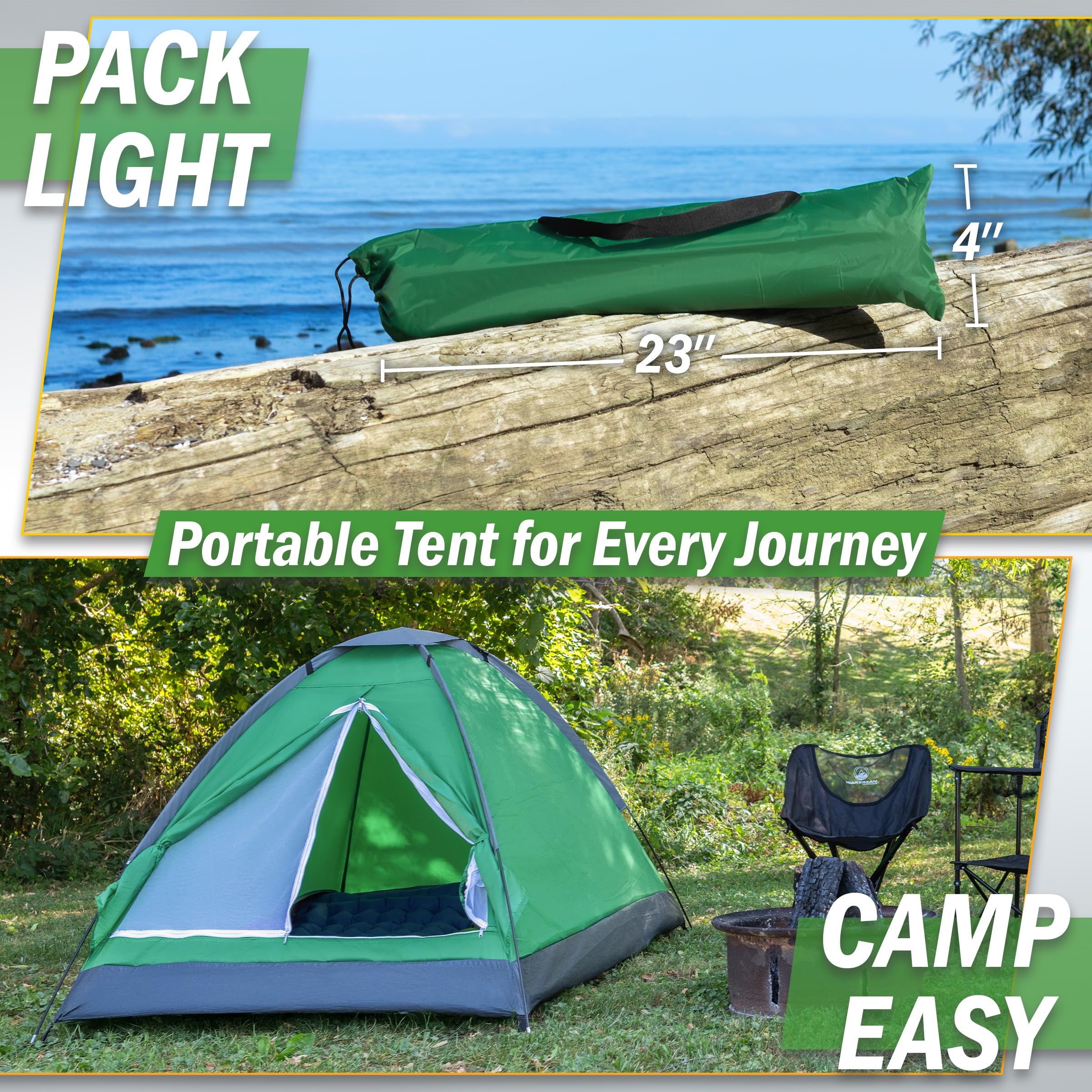 Wakeman tent interior storage pocket keeps gear organized
