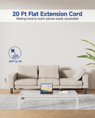 Waksmart flat plug extension with four outlets for versatile device charging