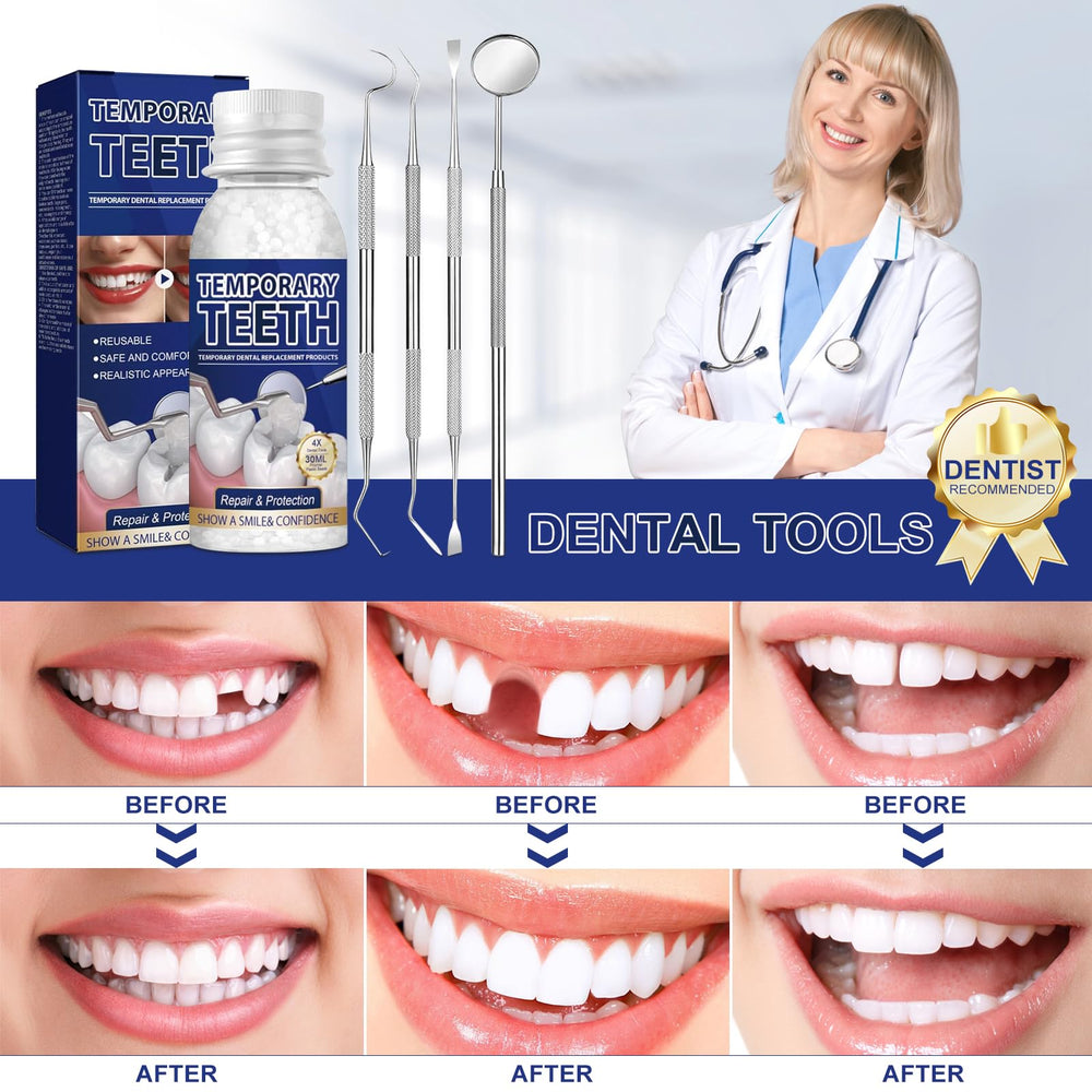 Smile enhancement with WALEJUC temporary tooth after placement.