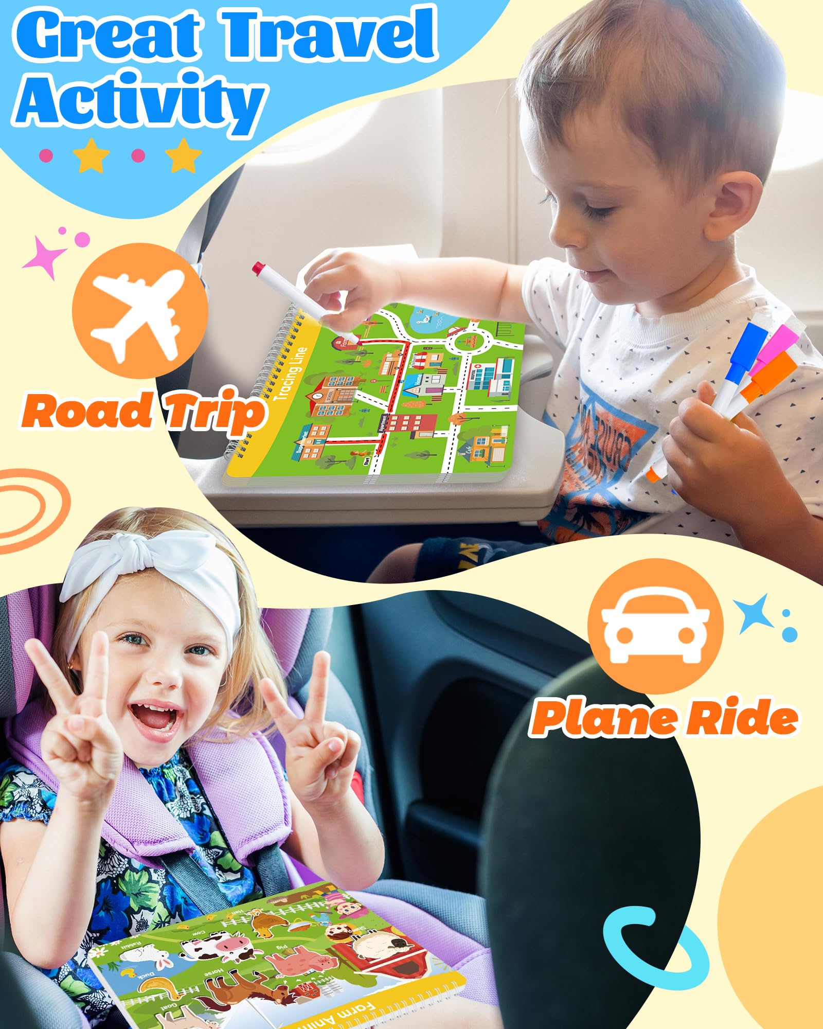 Walenced Busy Book Toddlers 30-core-concepts: broad early-learning topics in one book.