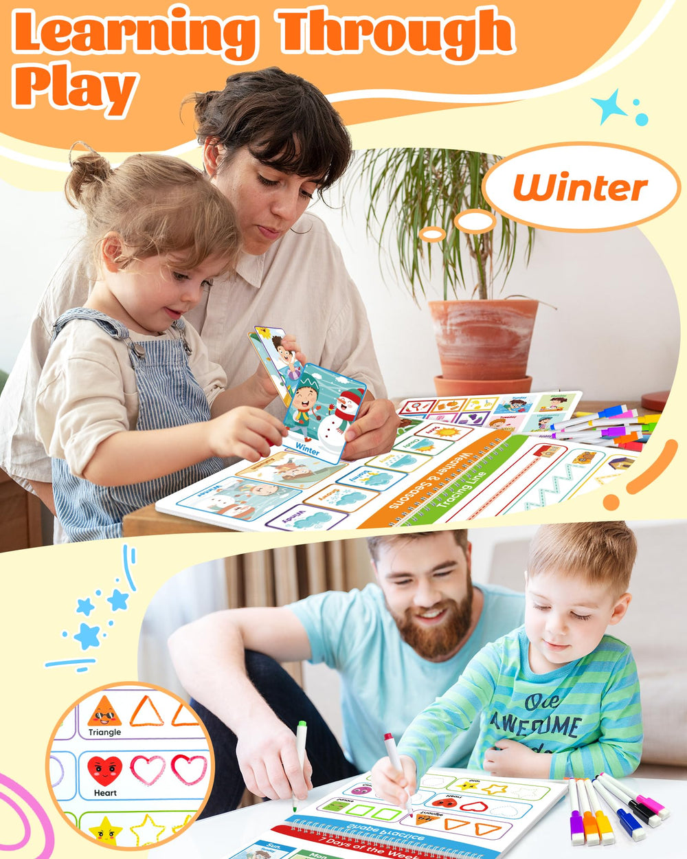 Walenced Busy Book Toddlers travel-friendly: compact design for car trips and plane rides.