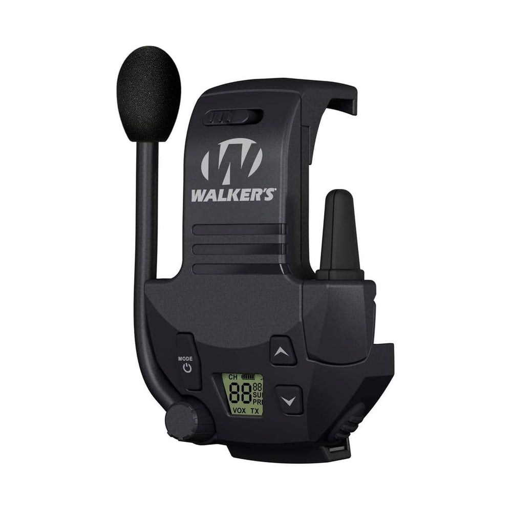 Walker's Razor Walkie-Talkie mounted on Razor muff for seamless team communication.