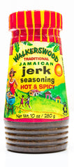 Walkerswood Jerk Seasoning label on jar showing authentic Caribbean flavor.