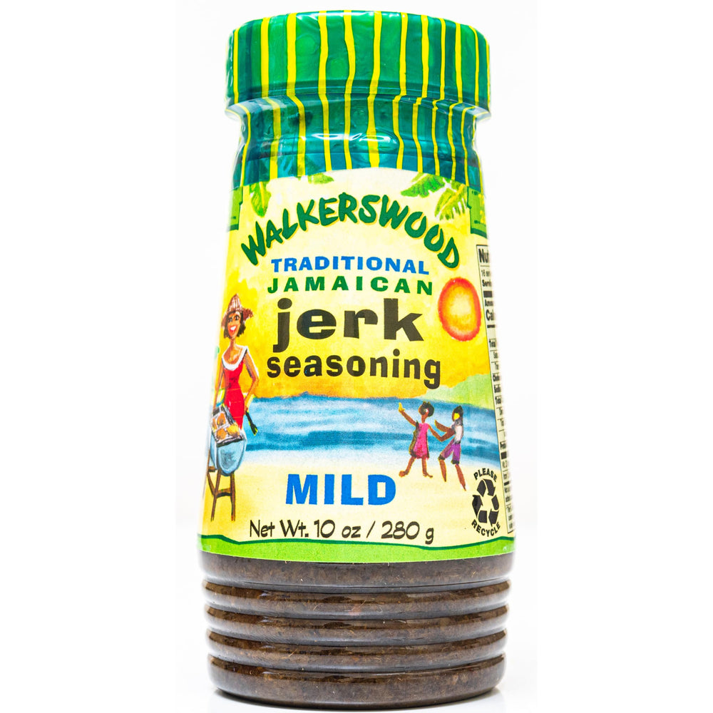 Walkerswood Jerk Seasoning Mild bottle ready for marinating chicken and seafood.