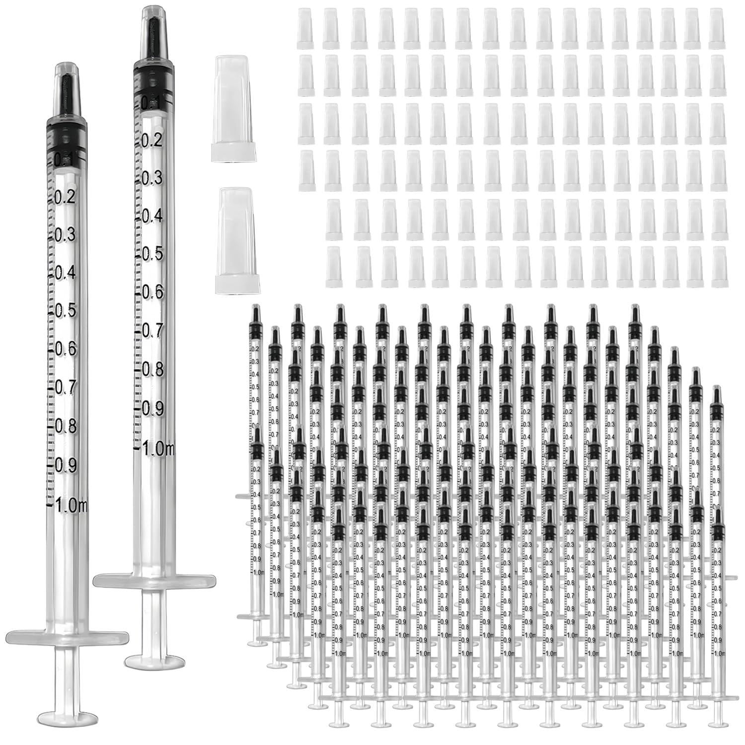 WANBAO 1ml syringe with cap for precise needle-free liquid transfer.