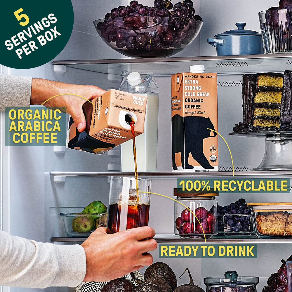 Wandering Bear Straight Black carton stack conveys six-pack convenience