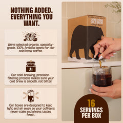 Wandering Bear Straight Black organic coffee beans highlight organic ingredients