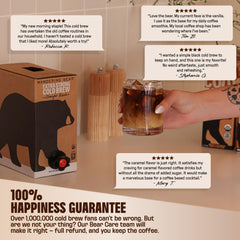 Wandering Bear Straight Black organic ingredients label emphasizes no sugar added