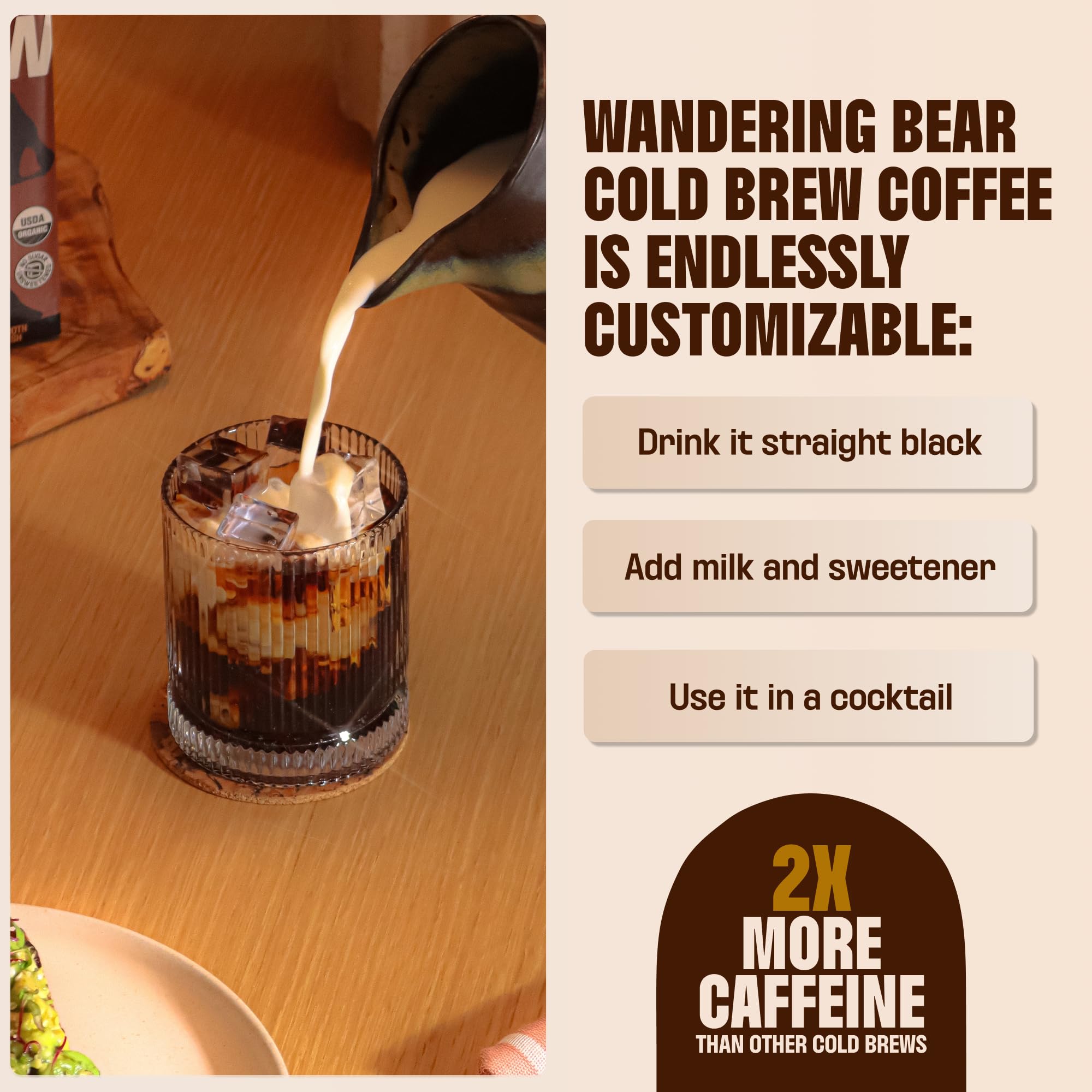 Wandering Bear Straight Black shelf-stable packaging keeps freshness until opened