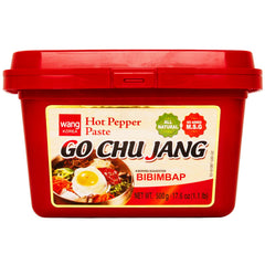 Wang Gochujang bottle front view shows vibrant paste ready for cooking.