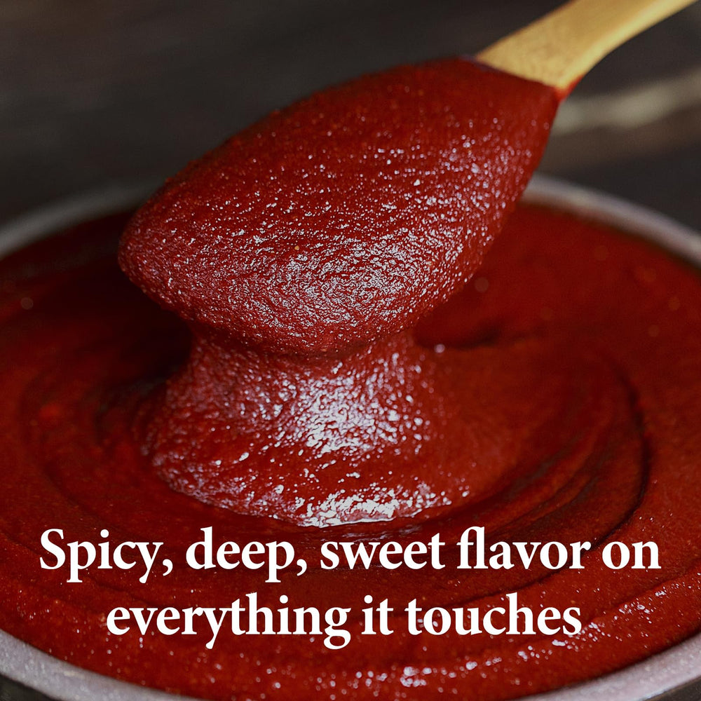 Wang Gochujang stir-fry pan scene suggests quick, flavorful meals.