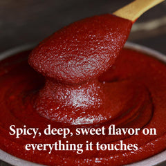 Wang Gochujang stir-fry pan scene suggests quick, flavorful meals.
