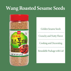 Ready-to-use Wang sesame seeds save time in cooking and baking tasks.
