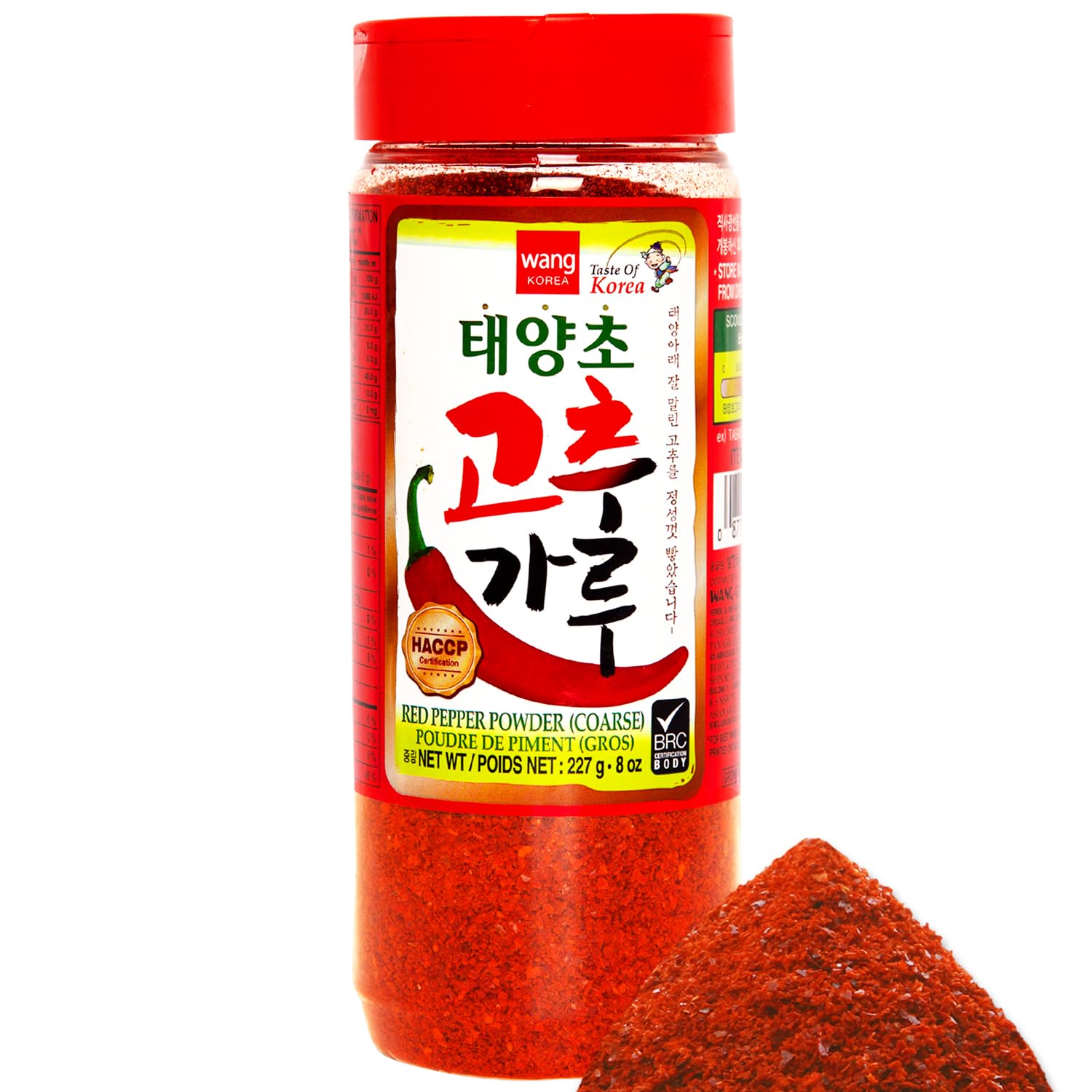 Wang sun-dried gochugaru bottle adds authentic heat to kimchi and bibimbap.