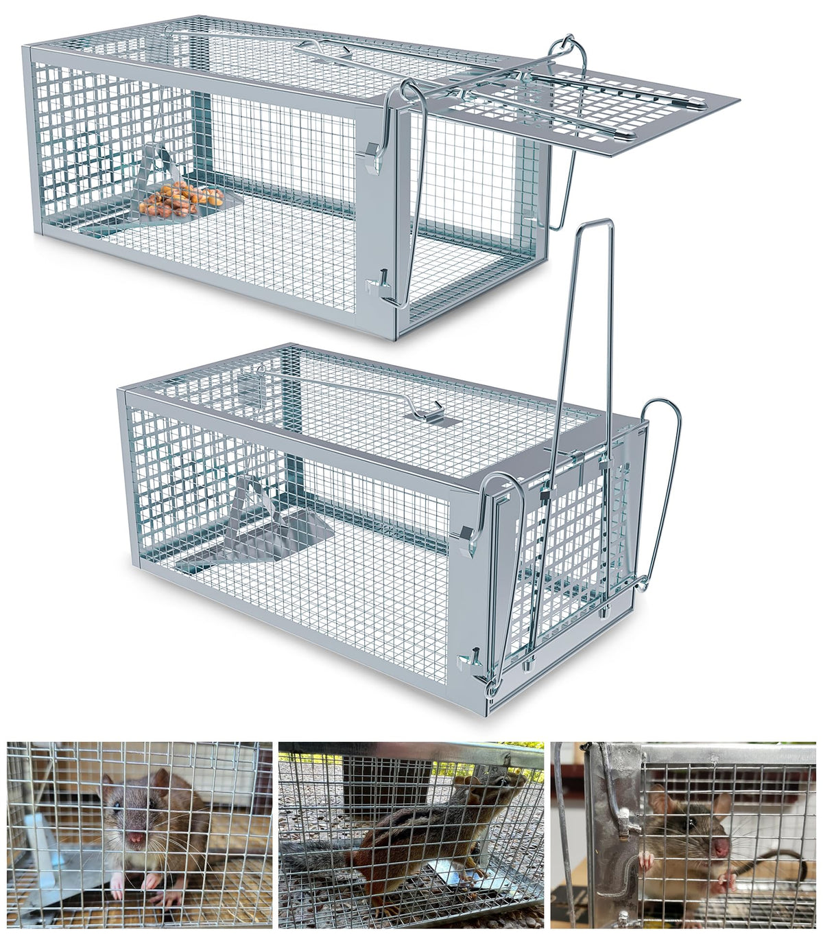 Wanqueen humane rat trap outdoor cuboid entry for safe catch-and-release