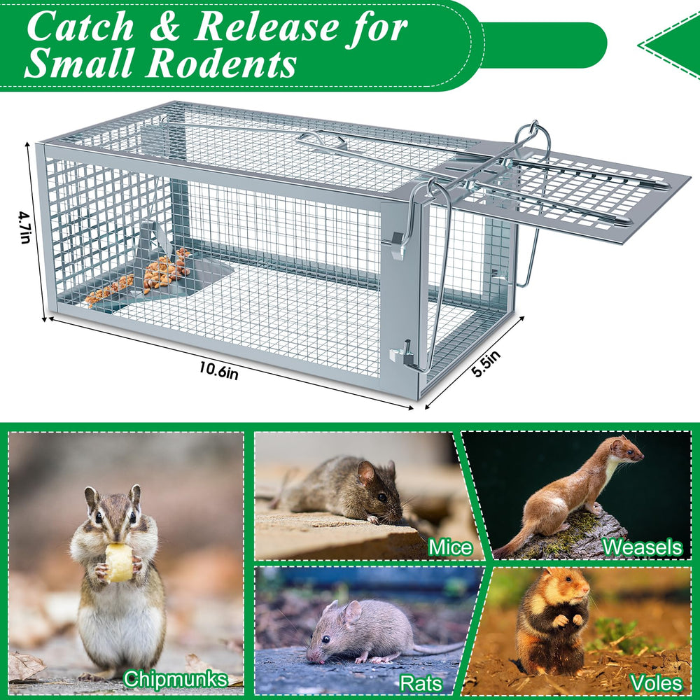 Wanqueen small rodent trap with galvanized steel for durable, reusable use
