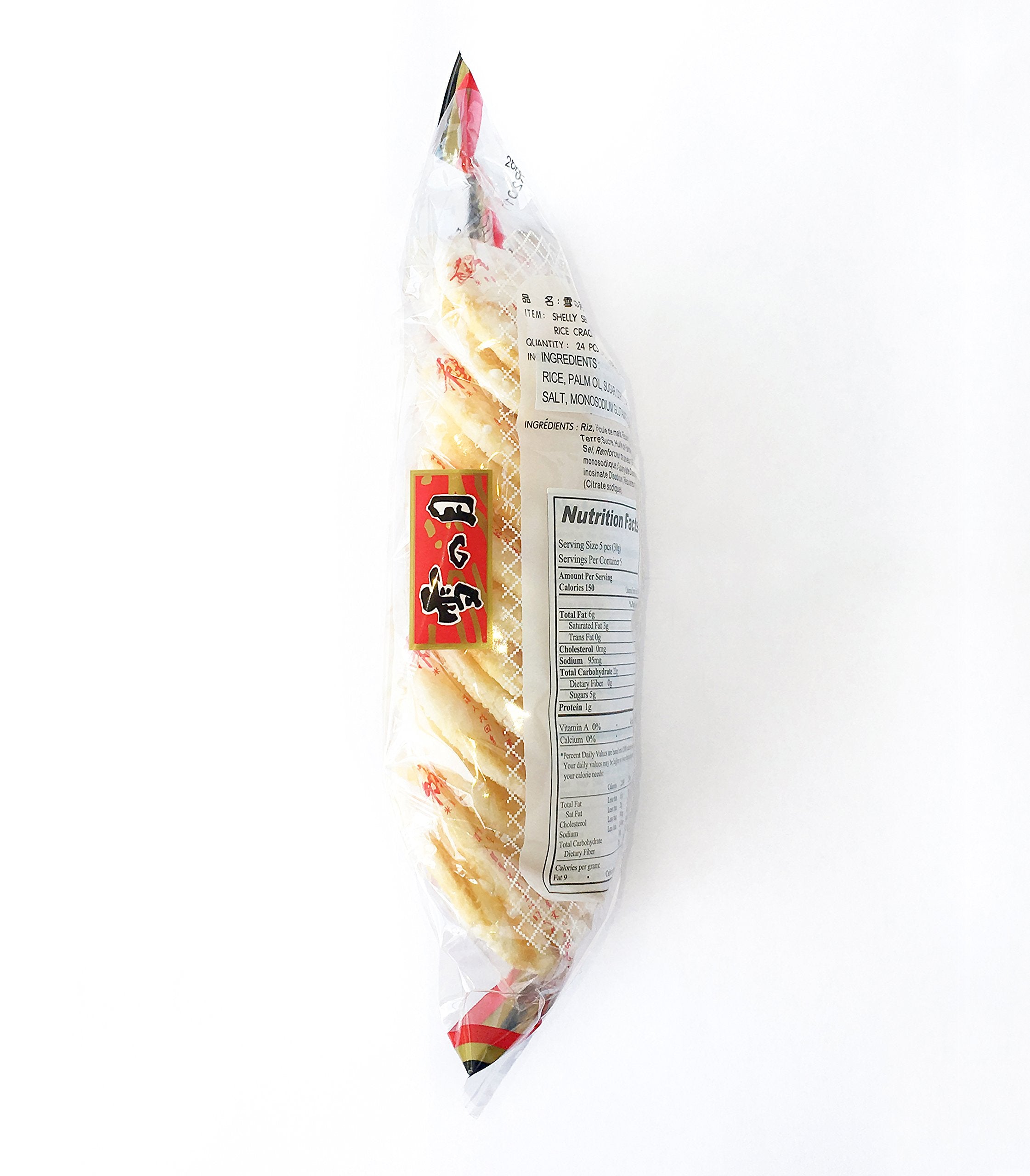 Want Want Shelly Shenbei Snowy Crispy Rice Crackers closeup highlights glaze and texture