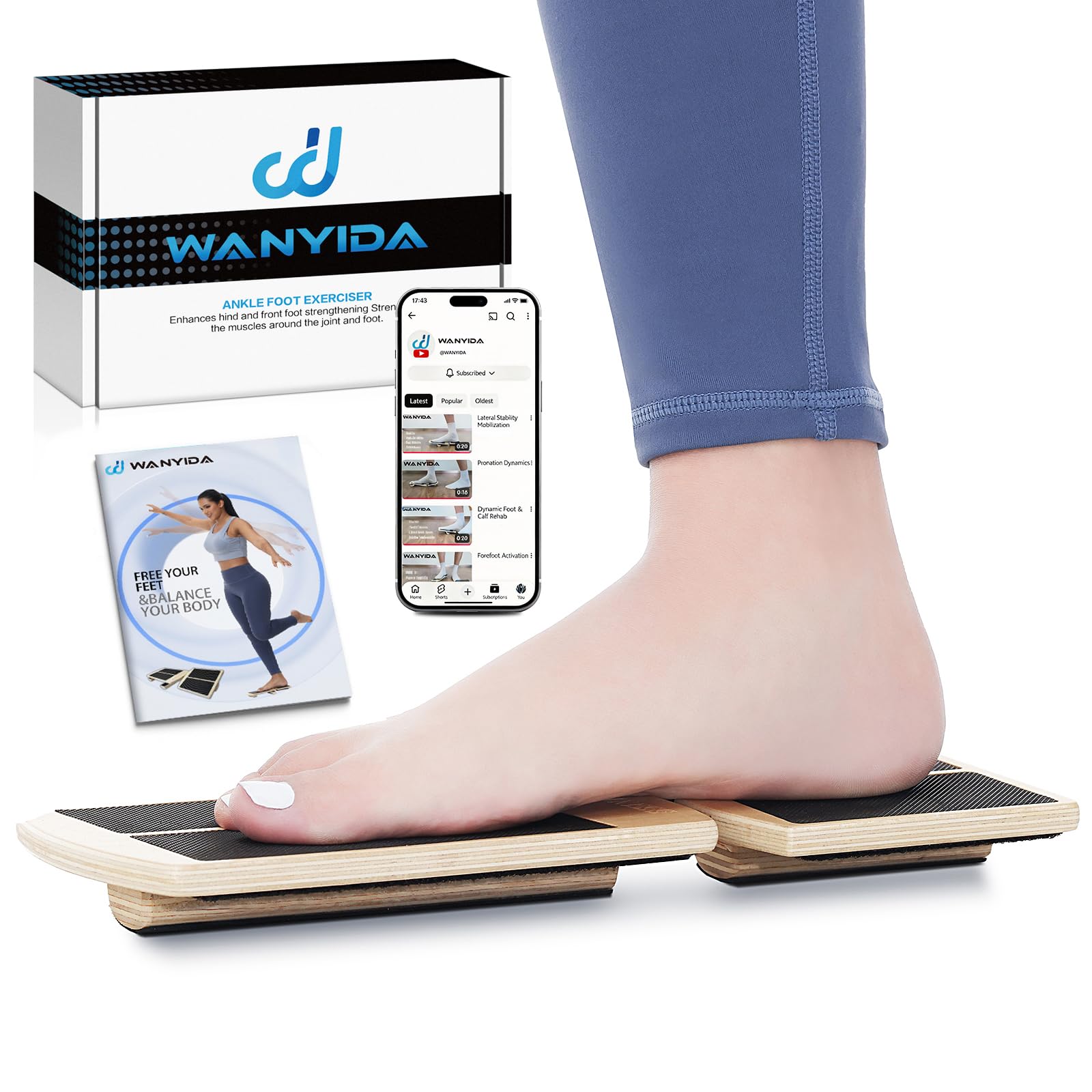 WANYIDA ankle foot trainer with two panels enables customizable balance training at home.