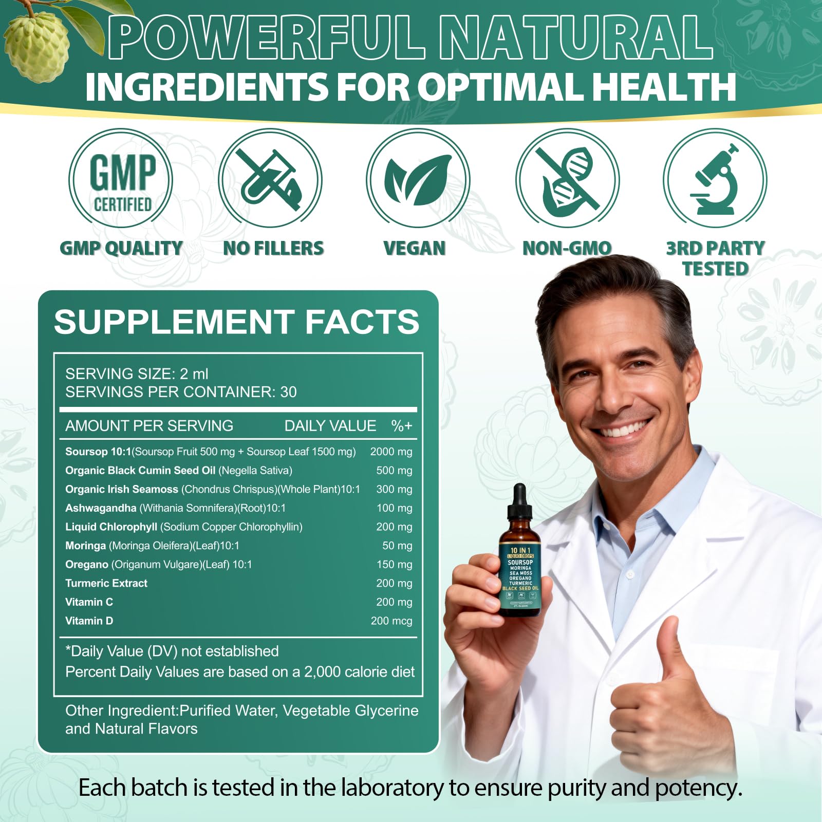 Sea moss and moringa ingredients close-up for natural vitality