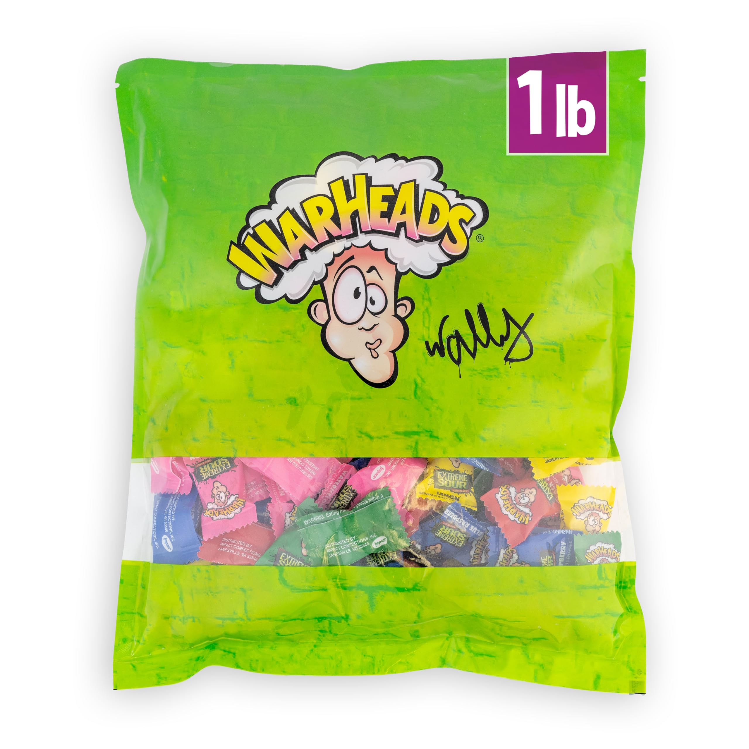 Warheads Extreme Sour Candy Apple flavor ready for bold party snacking.