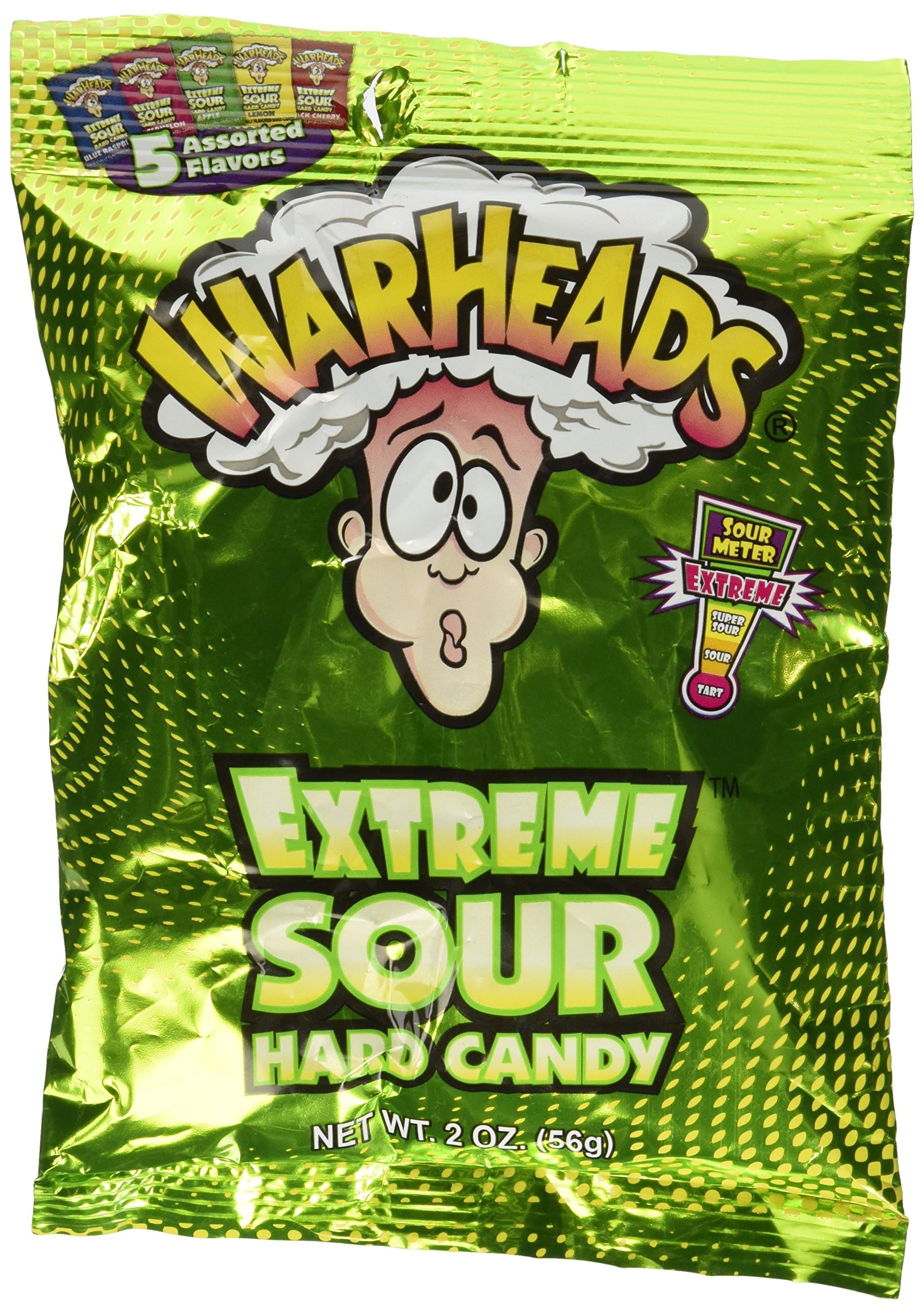 Warheads extreme sour hard candy Lemon flavor delivers zesty tang and crisp texture