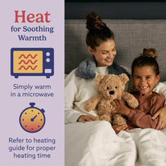 Warmies Brown Curly Bear cooling option provides relief on hot days.