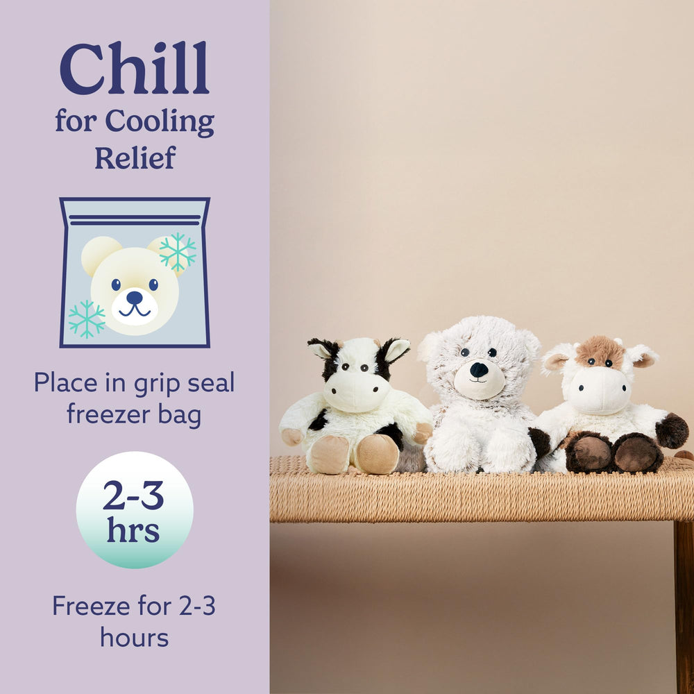 Warmies cow plush is a perfect bedtime snuggle for kids and adults.