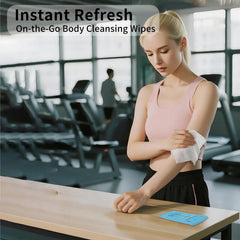 Warmify body wipes no-rinse formula for quick cleansing anywhere.