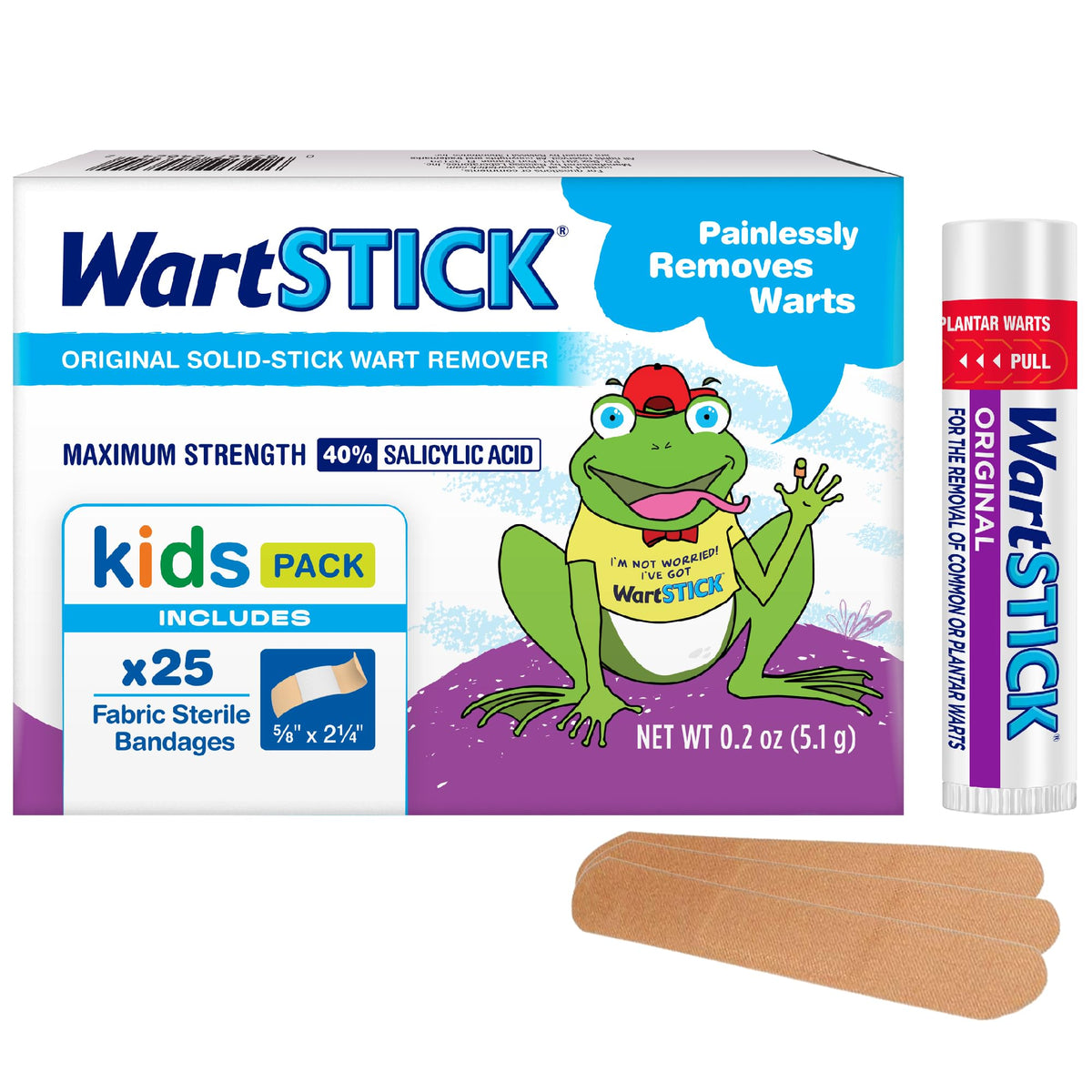 WartStick Kids Wart Removal Kit box front helps families start simple, at-home care.