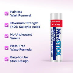 WartStick Plantar wax-formula closeup highlights adherent, mess-free coverage.