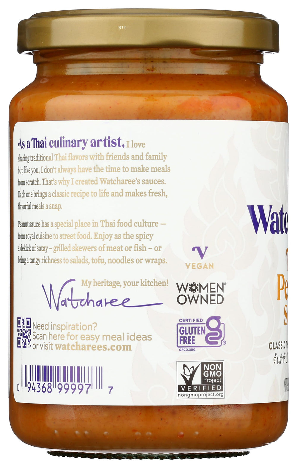 WATCHAREE'S Thai Peanut Sauce on pasta creates creamy, zesty bowls