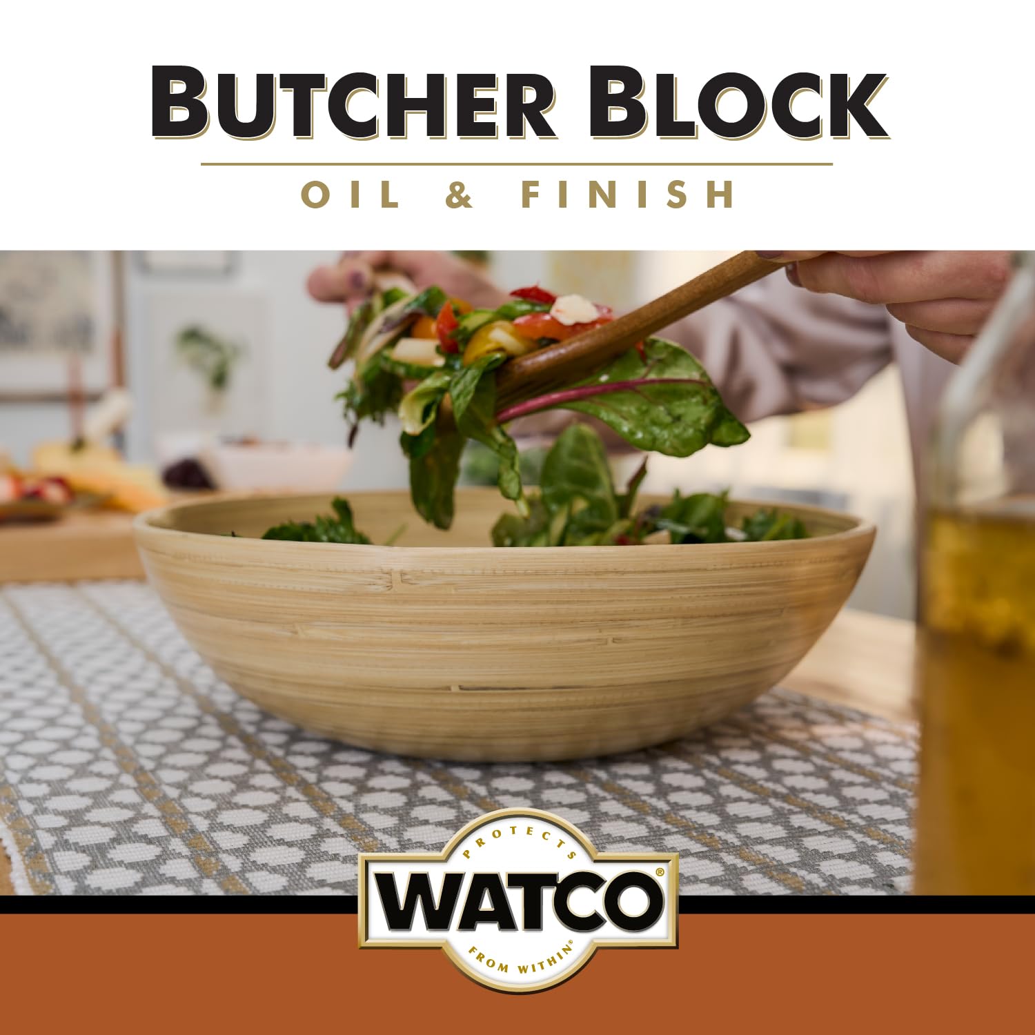 Watco hand-wash-only guidance helps maintain the finish on wooden items