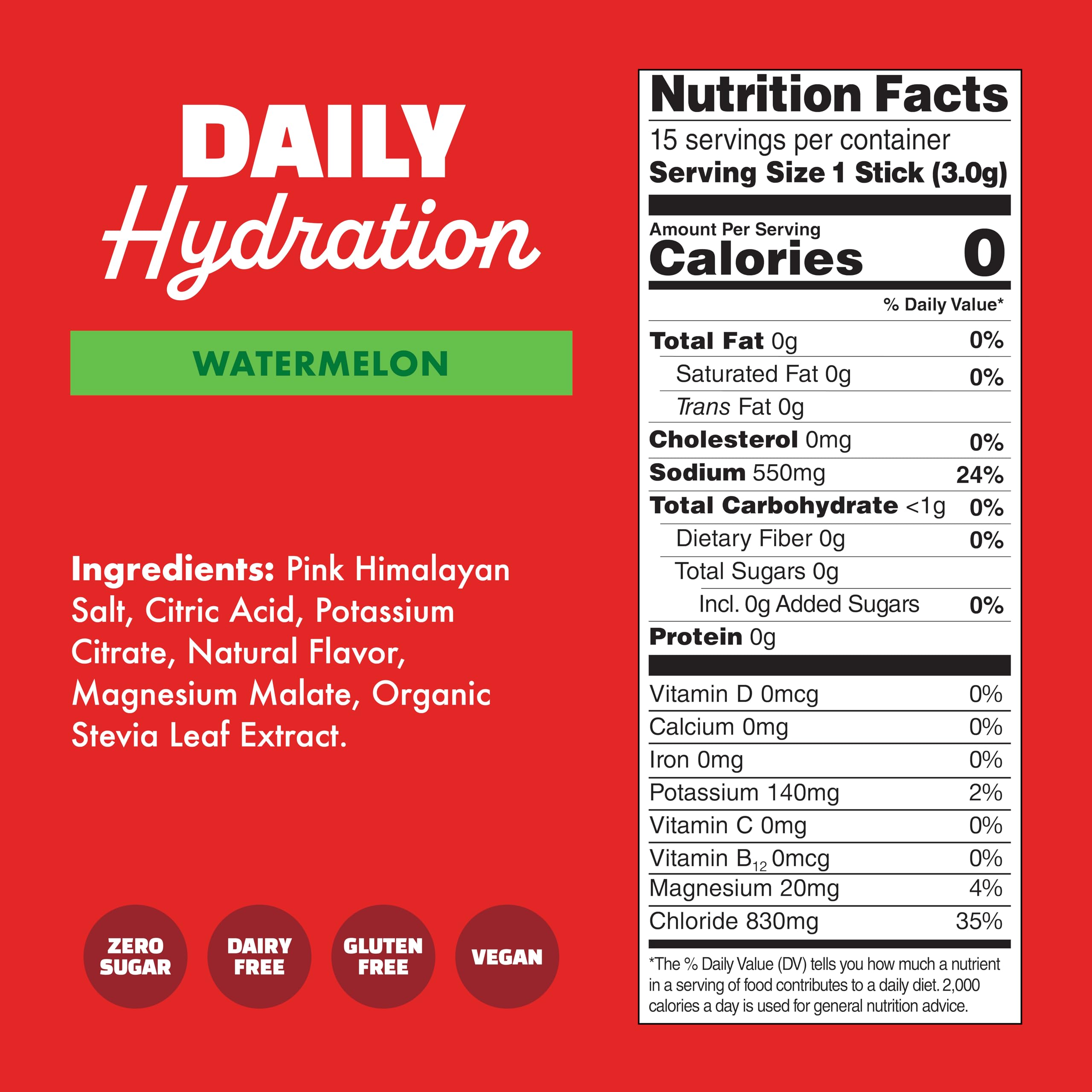 Waterboy Daily hydration pack front shows watermelon flavor label.