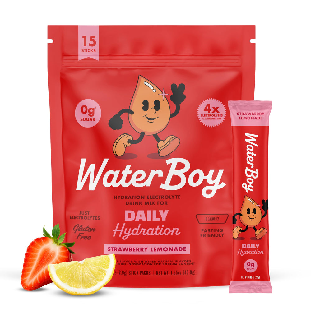 Waterboy Daily hydration strawberry lemonade stick for daily electrolyte support