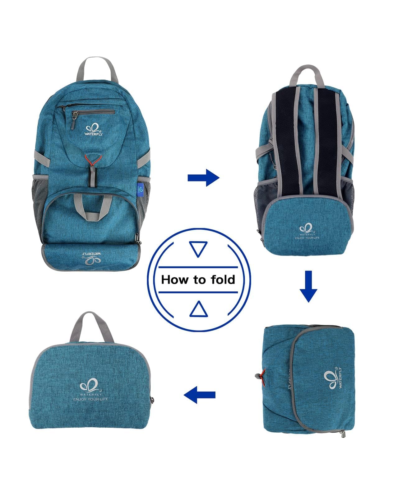 WATERFLY 20L main compartment organized with inner pockets