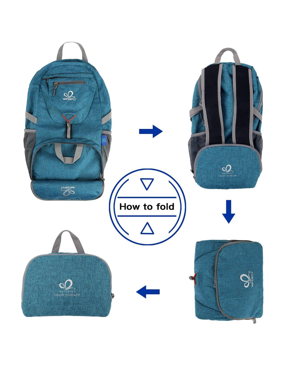 WATERFLY 20L main compartment organized with inner pockets