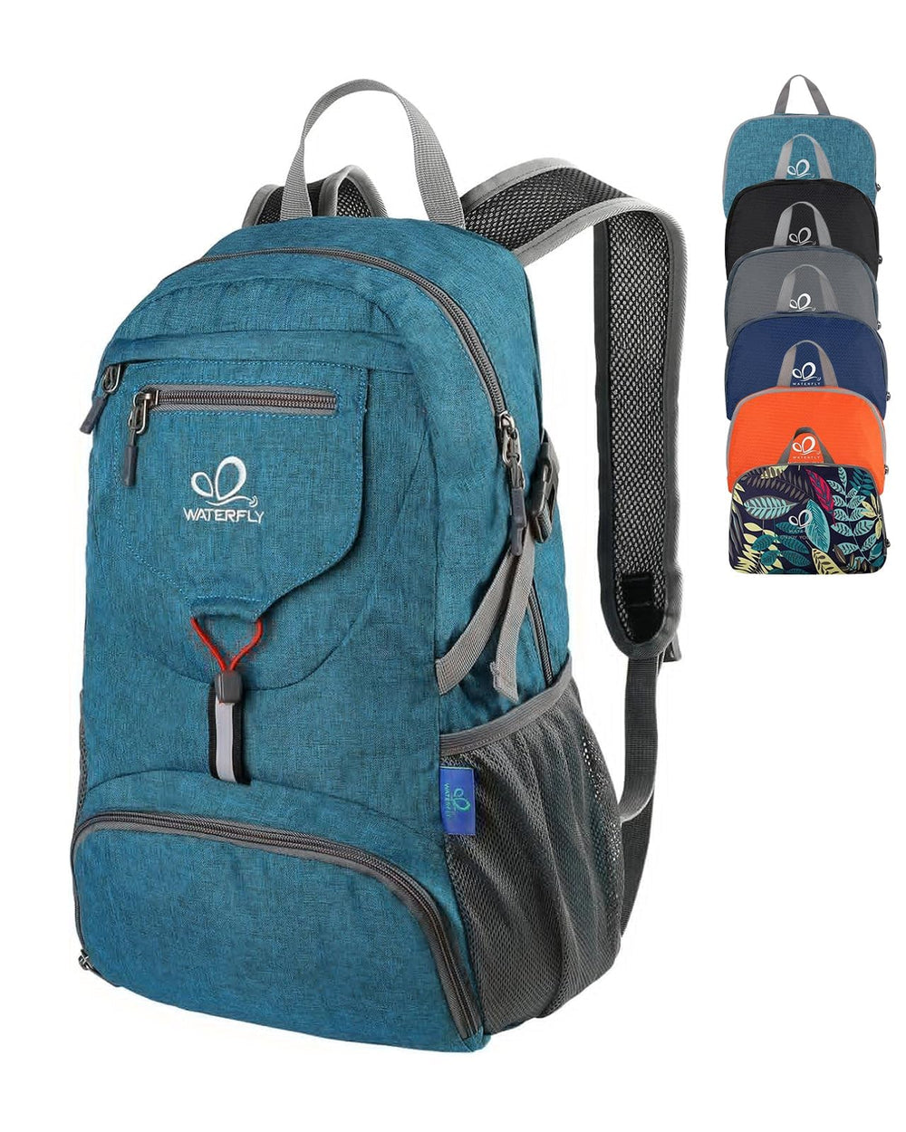 WATERFLY 20L foldable backpack unfolded on table, ready for travel