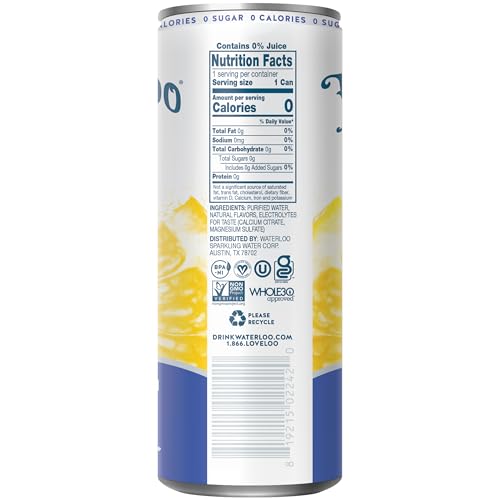 Pack of Waterloo Meyer Lemon Blueberry Still Water cans enables convenient on-the-go hydration.