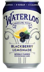 Waterloo Blackberry Lemonade closeup can reveals vibrant color for a mood-boosting refreshment