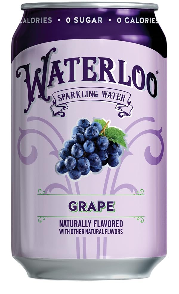 Waterloo Sparkling Water grape in a glass shows refreshing aroma