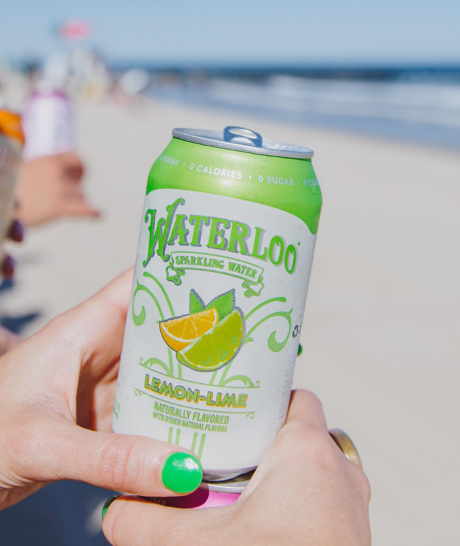 12-pack of Waterloo Lemon-Lime sparkling water for convenient sharing