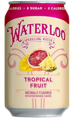 Pouring Waterloo Tropical Fruit into glass for on the go hydration
