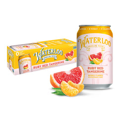 Waterloo Sparkling Water Ruby Red Tangerine can with crisp citrus aroma for refreshment