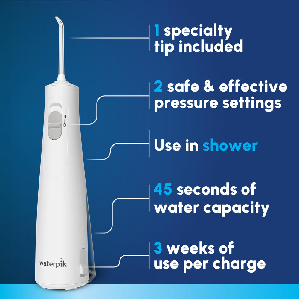 Waterpik cordless 1100 removable reservoir for quick refills on the go