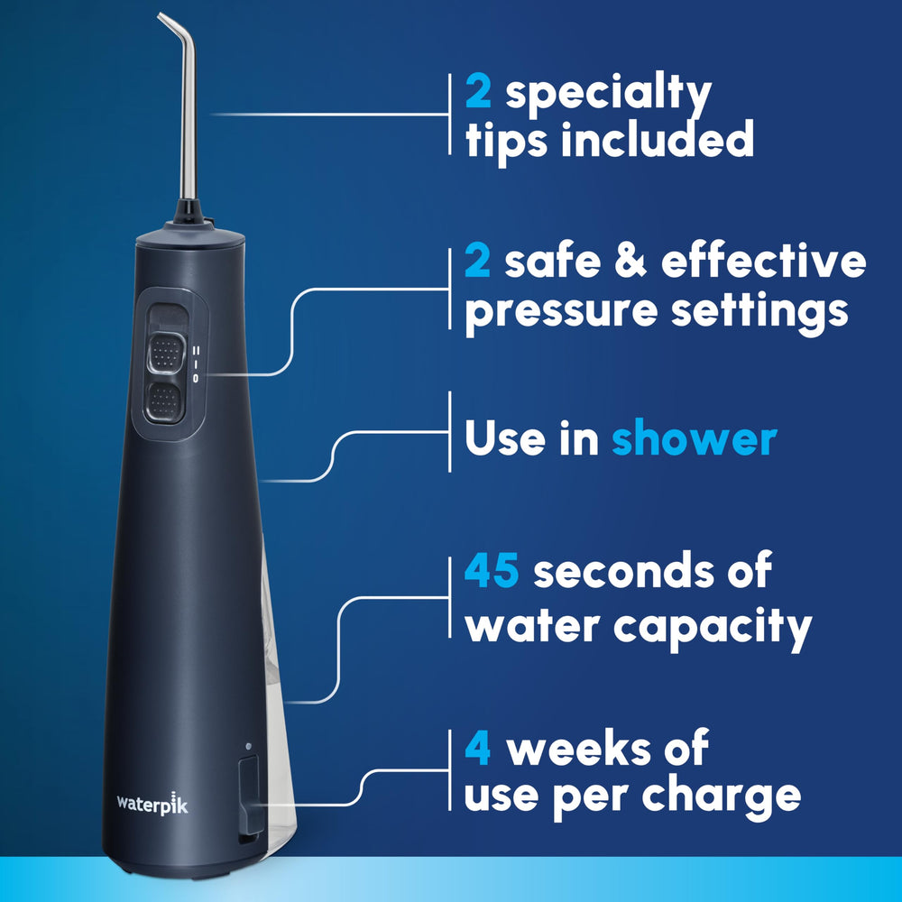 Waterpik Cordless Pulse 3100 ergonomic grip supports comfortable use.