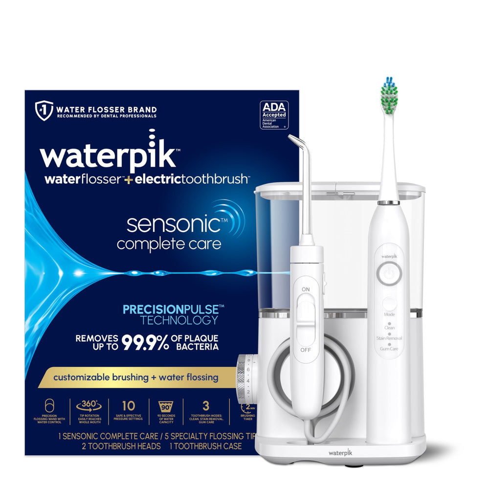 Waterpik Sensonic Complete Care base dock keeps your toothbrush ready for daily use.